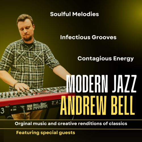 Andrew Bell performing keyboard-led jazz music featuring contemporary grooves and original compositions.