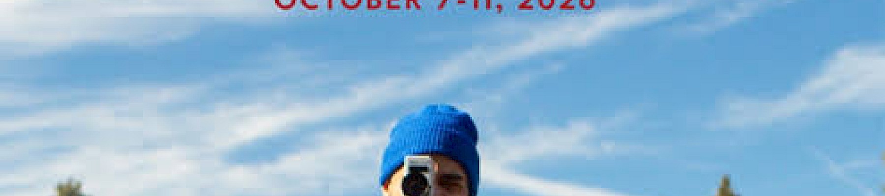 The image promotes the 23rd Annual Bend Film Fest, happening October 7-11, 2026, with a man filming outdoors against a scenic background.