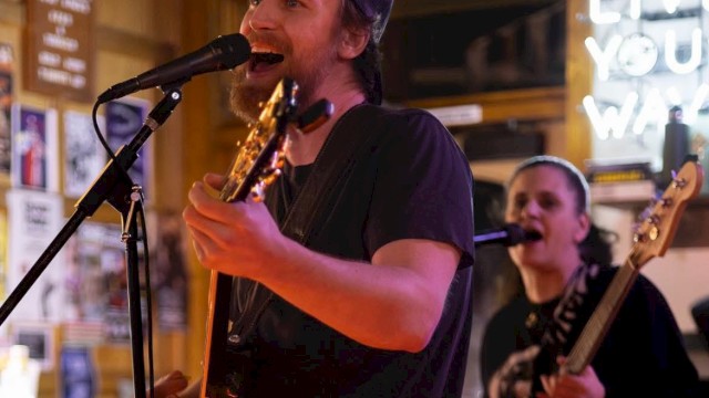 Jordan Madsen Duo performing live music at Currents Restaurant at Riverhouse Lodge in Bend Oregon with guitar and vocals