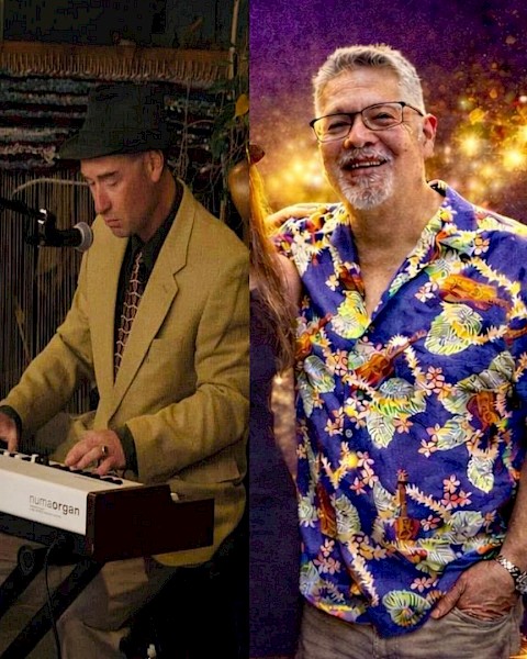 T5 Jazz Duo performing saxophone live during brunch at Currents Restaurant Riverhouse Lodge Bend Oregon