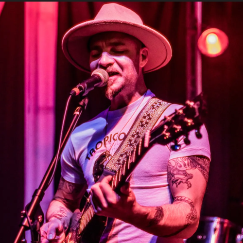 Adam Gabriel performing soulful blues rock live at Currents Restaurant Riverhouse Lodge Bend Oregon