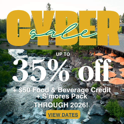 This image advertises a summer cyber sale offering up to 35% off, plus $50 food/beverage credit, valid through 2026, with a 