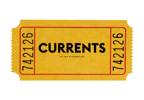 A yellow ticket with red borders promoting 