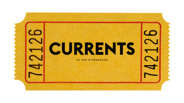 A yellow ticket with red borders promoting 