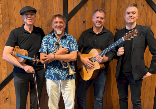 Experience gypsy jazz during Beats & Bites Brunch at Currents. Riverfront dining, brunch cocktails and live music in Bend.
