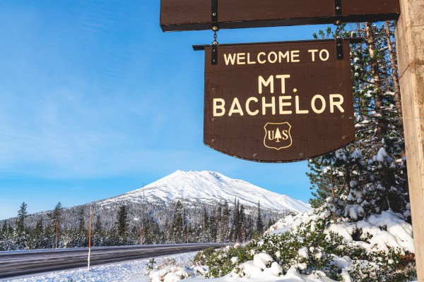 Mt Bachelor sign in Bend Oregon