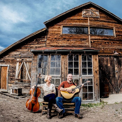 Coyote Willow play cello and guitar infused American for Jazz Brunch at Currents at Riverhouse Lodge