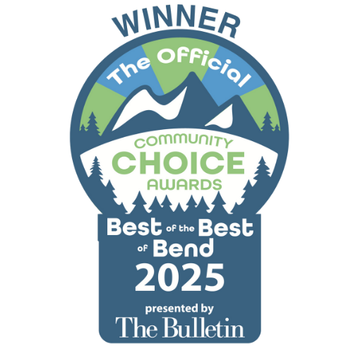 This is a Community Choice Awards badge, declaring Currents at the Riverhouse as the best of the best in 2025, presented by The Bulletin.