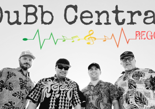 DuBb Central in patterned shirts stand under 