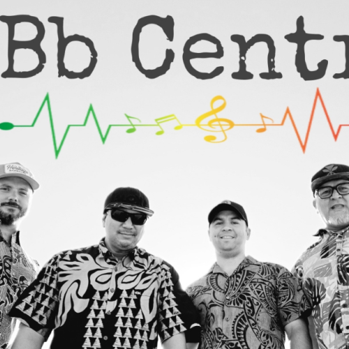DuBb Central in patterned shirts stand under 