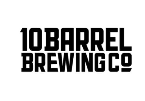 The image displays the logo of 10 Barrel Brewing Co, featuring bold black text on a white background. August 11–17, daily from 5–6pm at Currents.