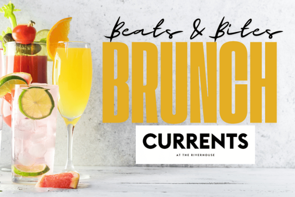 The image shows drinks and text promoting 