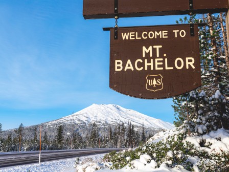 Mt Bachelor sign in Bend Oregon