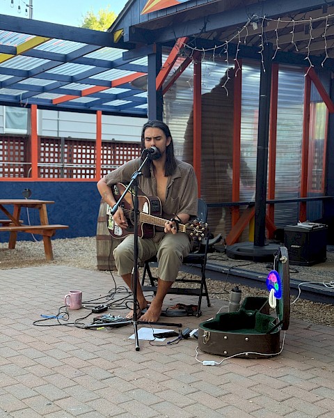 Robot Mushroom live music in Bend Oregon at Currents at the Riverhouse, performing soulful original songs about struggle, peace, and inner beauty on September 26 2025 concert