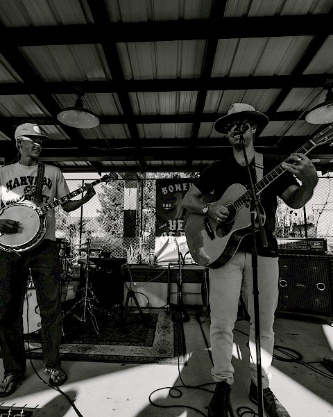 Catch the Franchot Tone Duo live at Riverhouse Lodge—acoustic originals, banjo brilliance, and Bend’s best father-and-son performance.