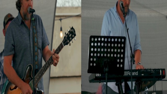 Mike & Mitch performing live at Currents at Riverhouse Lodge in Bend, Oregon—an energetic blues, country, and soul music event along the Deschutes River.